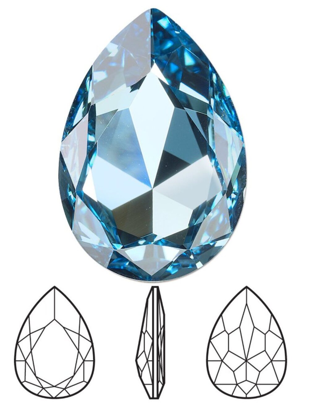 Aquamarine Crystal Passions Swarovski Crystal 30x20mm Pear Pendant 1pk Jewelry